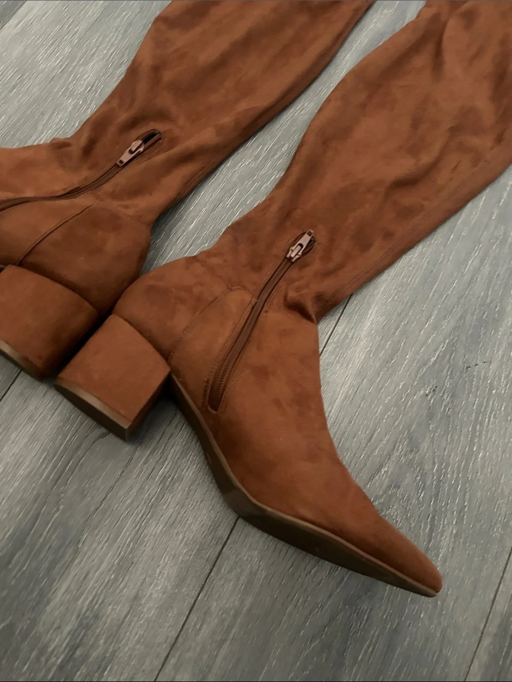 Women’s Brown Over-the-Knee Block Heel Boots